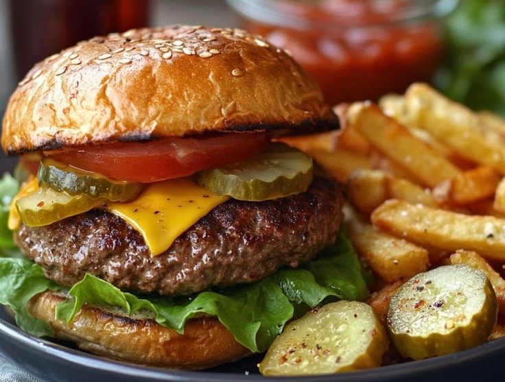 JUICY: Burger dengan patty tebal yang bikin puas.