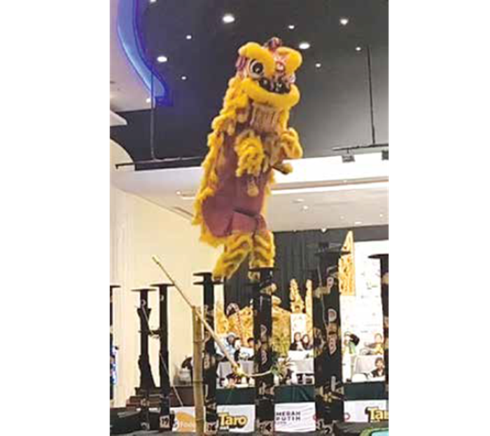 TINGKATKAN JAM TERBANG: Tim Barongsai Taolu Bebas Kota Malang bertanding dalam ajang Kejurnas Barongsai 2025 di Prime Plaza Hotel, Sanur, Bali 24 November lalu.