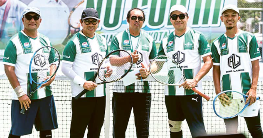 SINERGI: Wali Kota Batu (dua dari kiri) bersama anggota Forkopimda mendukung penuh event tenis yang diadakan PCNU Kota Batu.