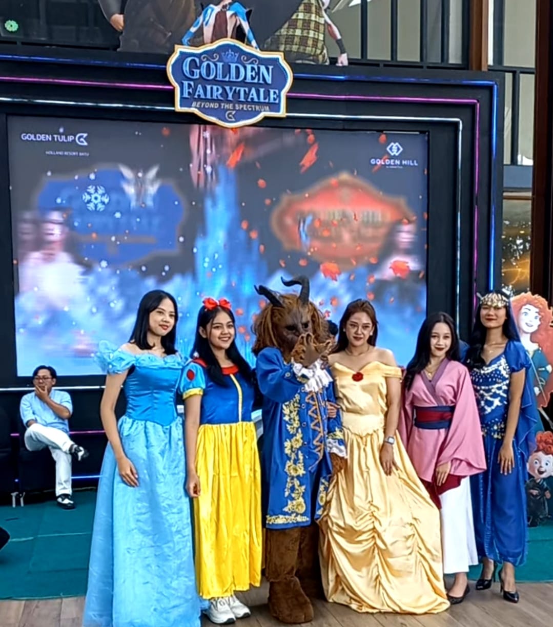 SIAP MENGHIBUR: Sejumlah karakter tokoh film dongeng Cinderella, Snow White, Beast, Belle, Wulan dan Jasmine akan memeriahkan liburan akhir tahun di Golden Tulip Holland Resert dan HOtel Batu.