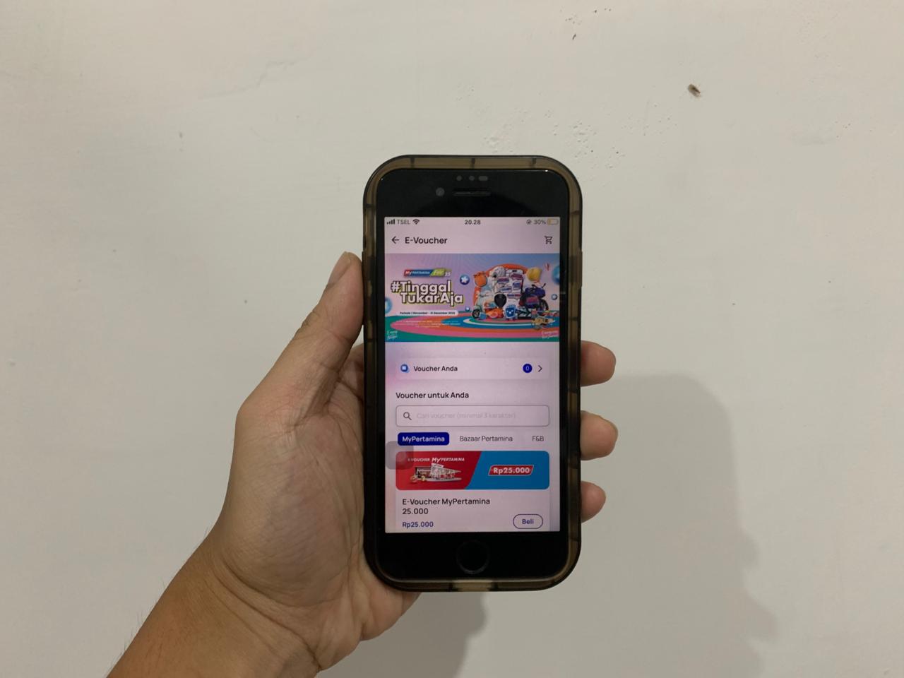 Tampilan e-voucher di aplikasi MyPertamina. (Aditya Novrian/Radar Malang)