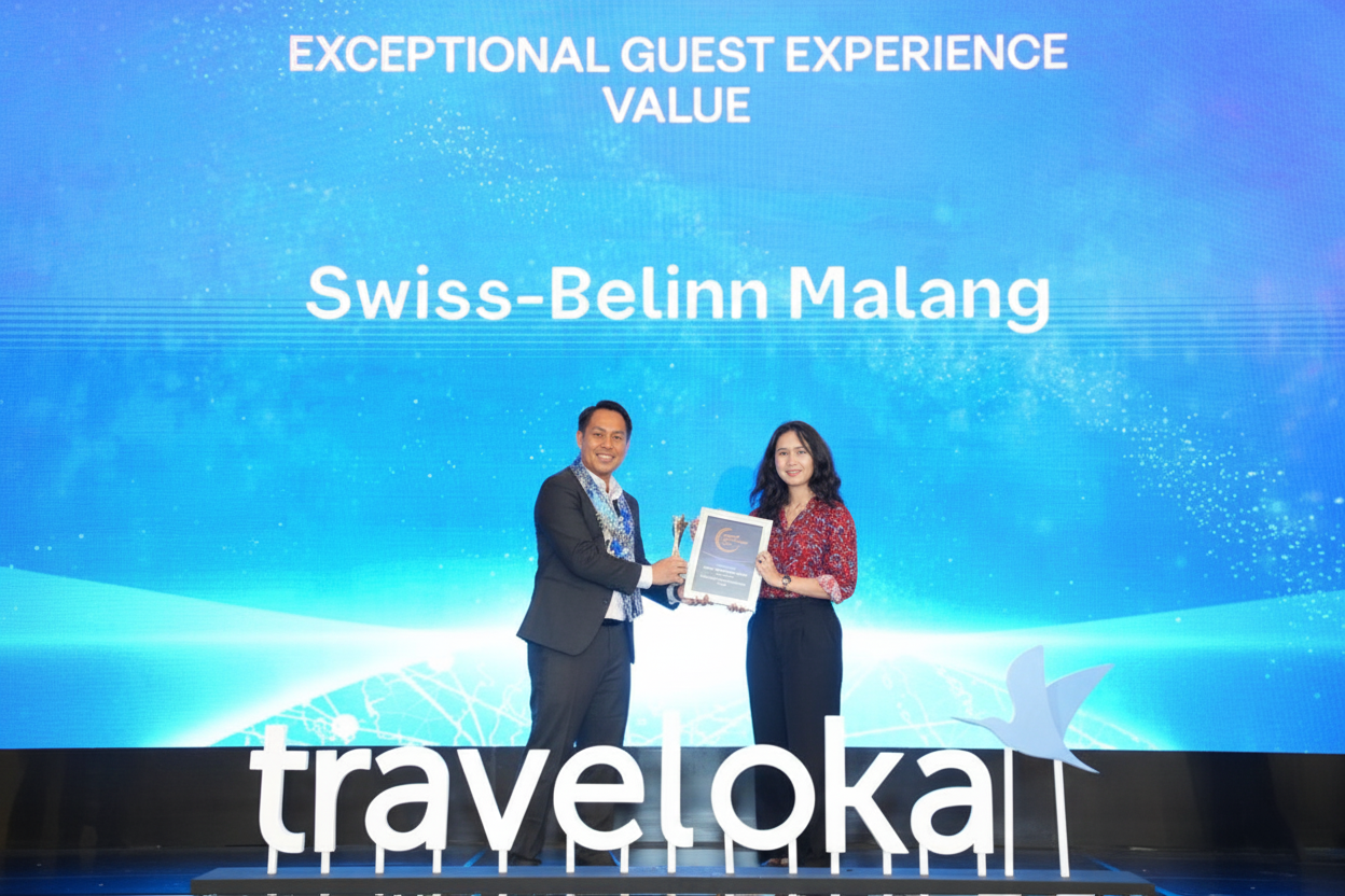 Swiss-Belinn Malang kembali mengukuhkan posisinya sebagai salah satu hotel terbaik di Kota Malang dengan sukses meraih penghargaan &ldquo;Exceptional Guest Experience Value&rdquo; pada Traveloka Hotel Awards 2025