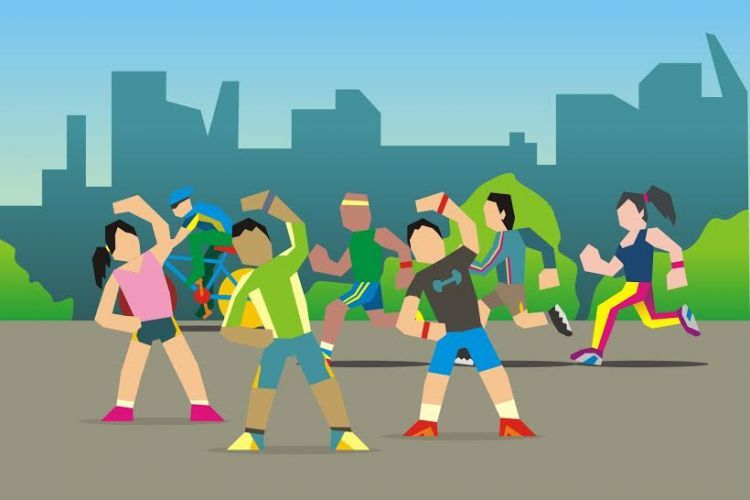 Ilustrasi pemanasan sebelum melakukan olahraga