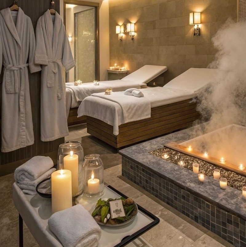 RELAKSASI: Ruang spa dengan suasana tenang menjadi tempat melepas penat dan menyegarkan tubuh.