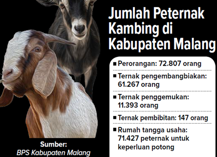 Grafis Jumlah Peternak Kambing di Kabupaten Malang