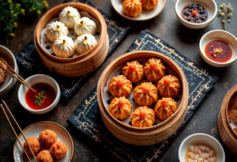 Ilustrasi dimsum di Malang