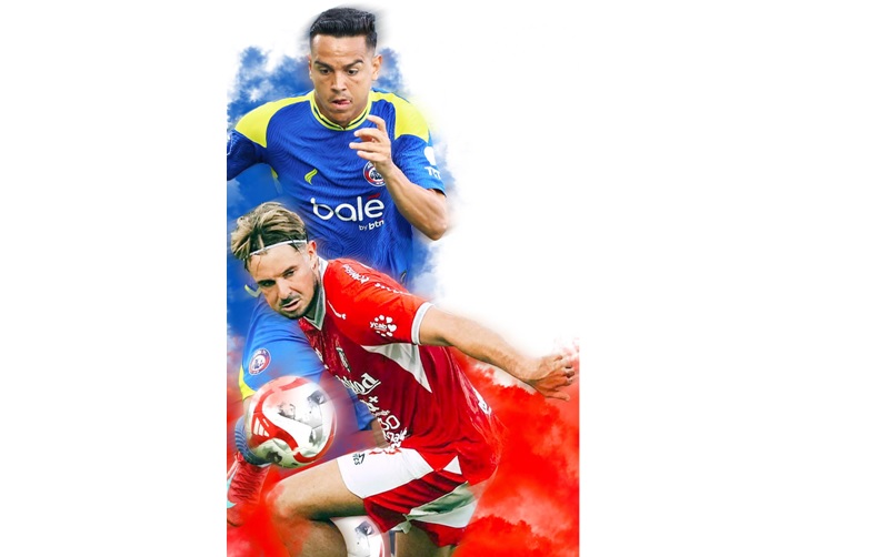 CARI PENGGANTI POIN: Kreativitas Valdeci Moreira (atas) jadi salah satu tumpuan Singo Edan di laga nanti malam. Dari kubu Bali United FC, ada Thijmen Goppel yang patut diwaspadai karena punya