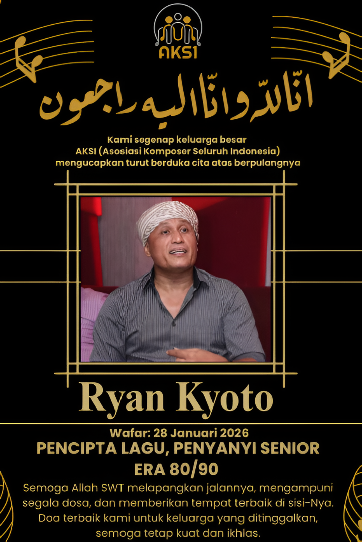 Kabar kepergian Ryan Kyoto disampaikan oleh Asosiasi Komposer Seluruh Indonesia  (instagram @aksibersatu)