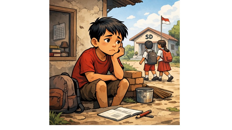 Ilustrasi anak tidak sekolah