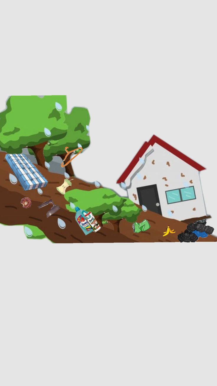 Ilustrasi bencana tanah longsor yang kerap terjadi di daerah berlereng curam saat musim hujan. (Pinterest @dwiyolanda810)