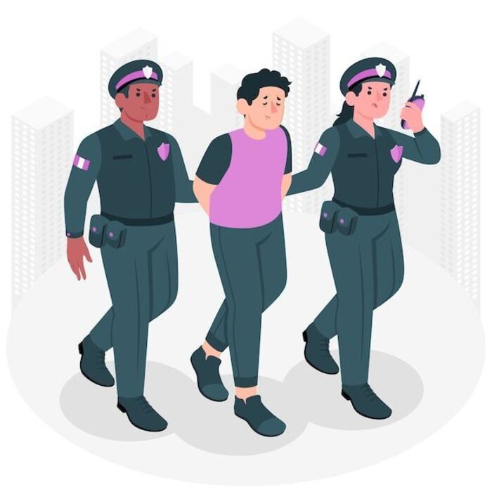 Ilustrasi polisi menangkap pelaku perdagangan anak (freepik).