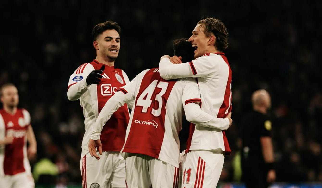 MENANG TELAK: Ajax berhasil menekuk Fortuna saat berlaga di kandang. (Instagram @afcajax)