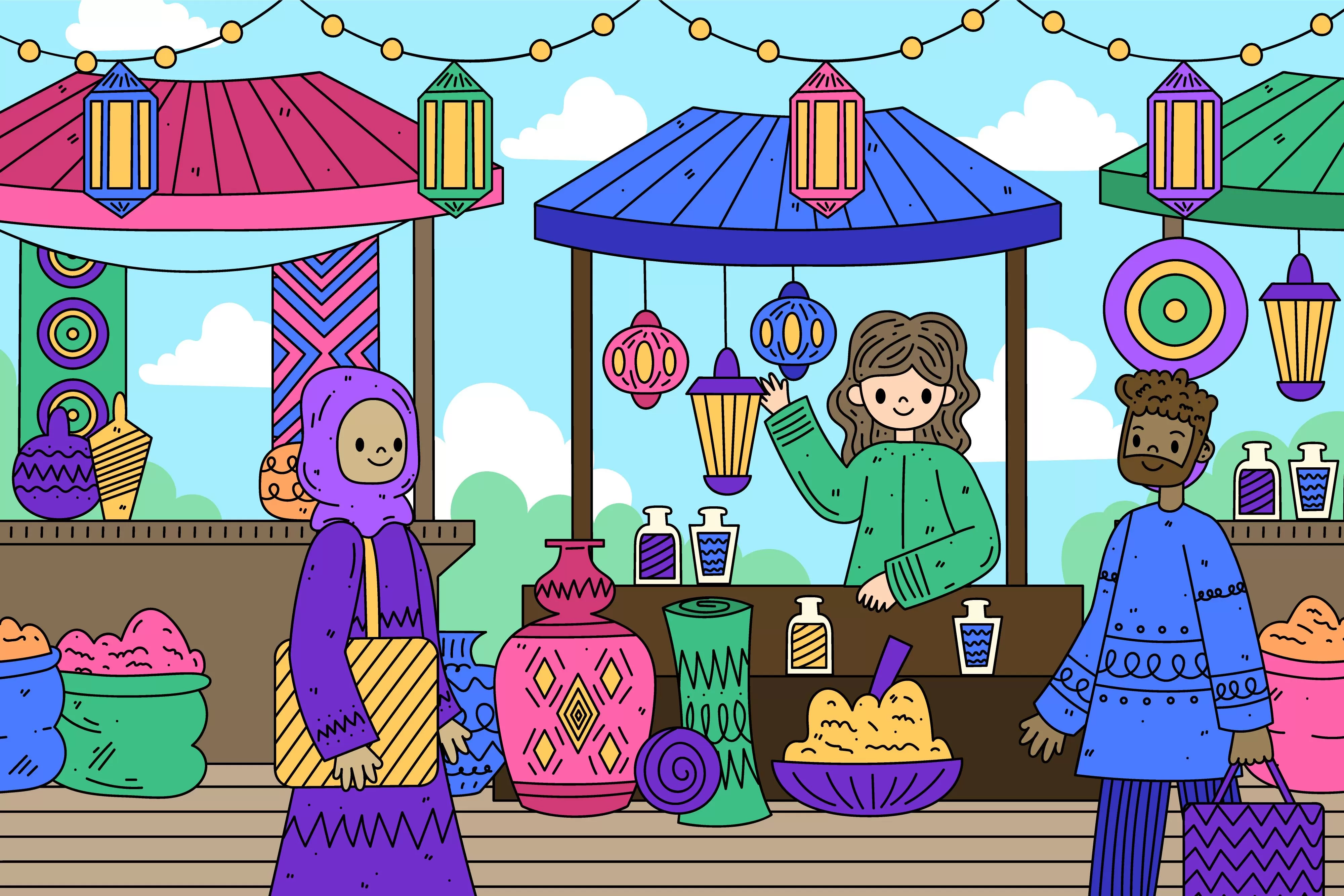 Ilustrasi pasar takjil