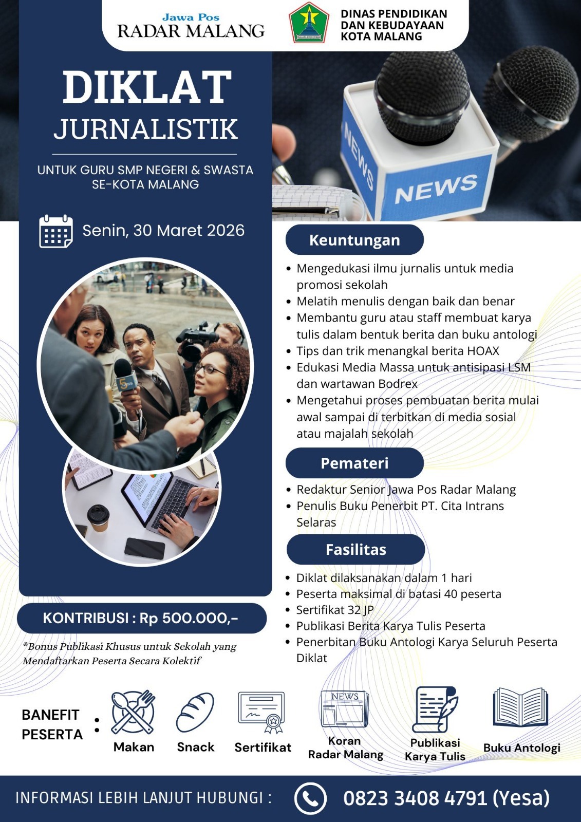 Diklat Jurnalistik Guru SMP/MTs se-Kota Malang
