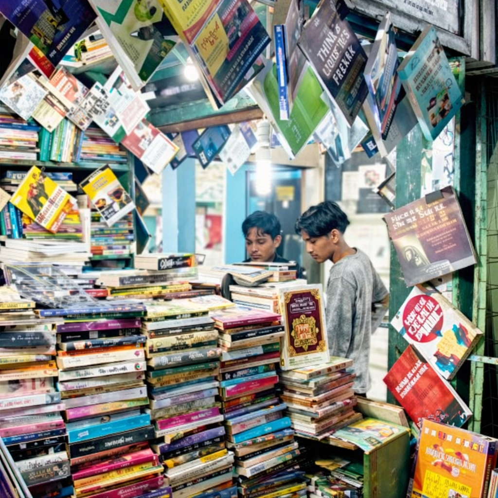 LAPAK BUKU: Beberapa pengunjung memilih buku di Pasar Buku Wilis, Kelurahan Ga ding Kasri, Kecamatan Klojen beberapa waktu lalu. 