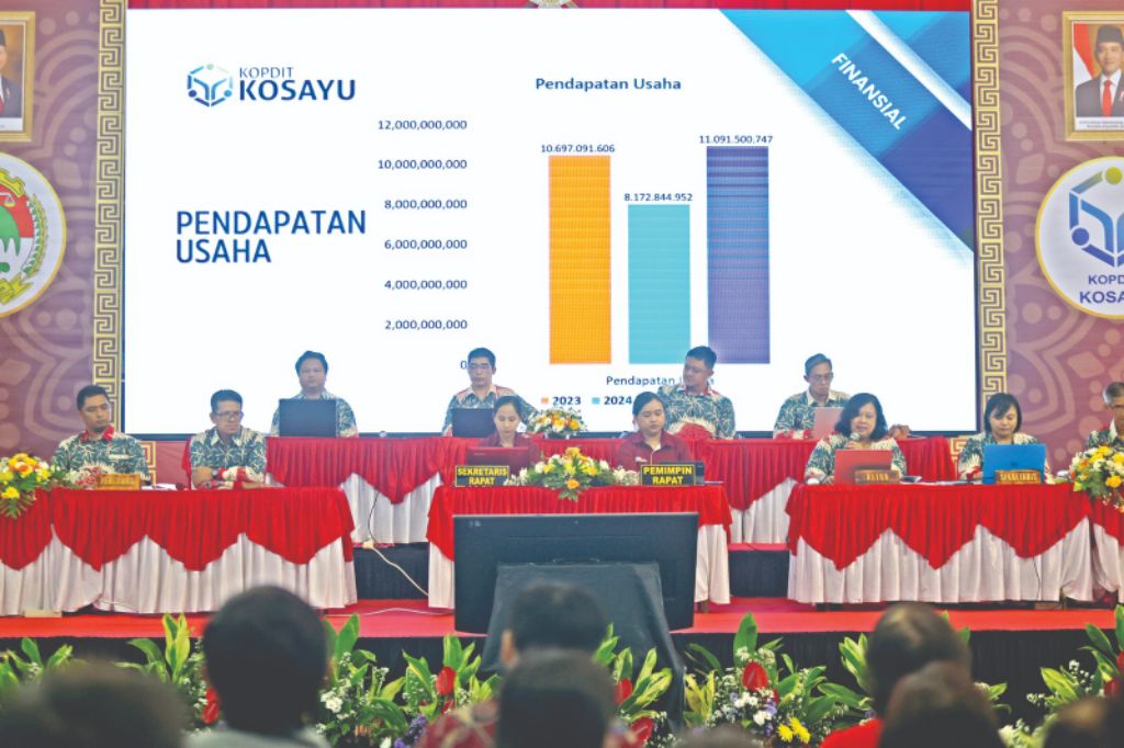 FOKUS: Ketua Kopdit Kosayu Herningtyas Nurwulansari memimpin RAT.