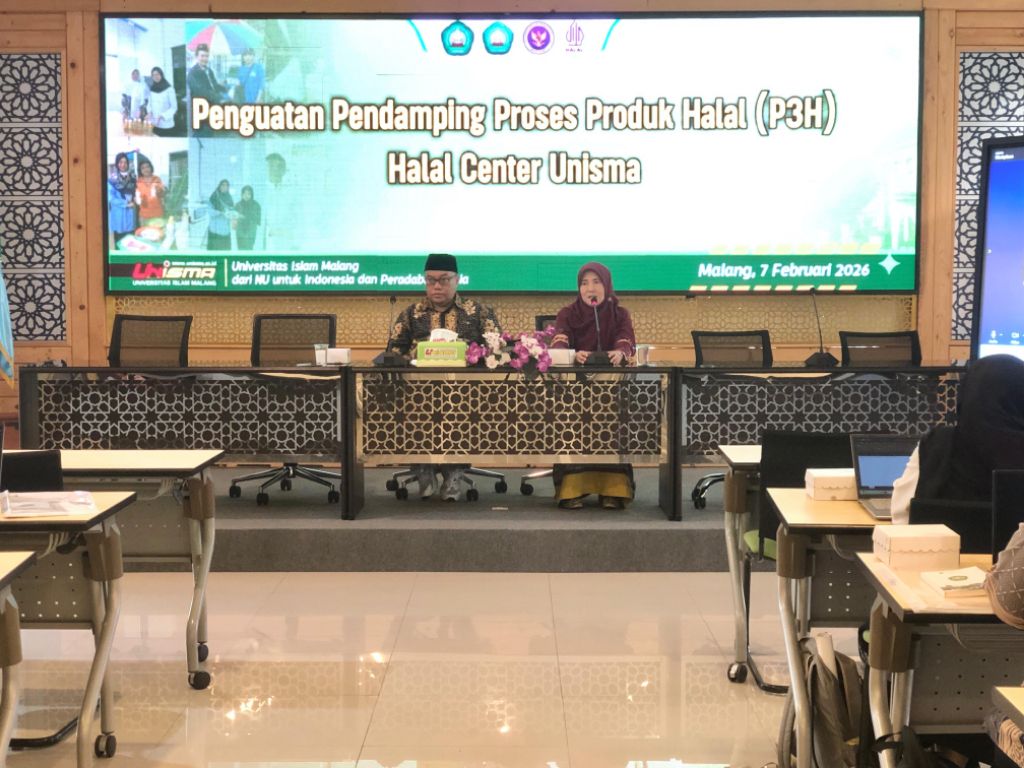 TANGGAP: Halal Center UNISMA menegaskan komitmennya dalam mendukung Program Presiden Republik Indonesia terkait percepatan sertifikasi halal, sekaligus memperkuat posisi UNISMA.