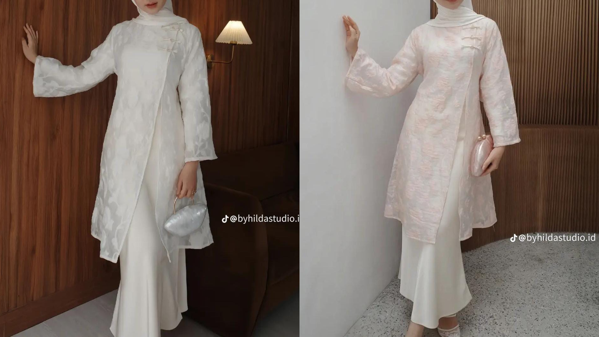 Tampilan tunik cheongsam. (tiktok/@byhildastudio.id)