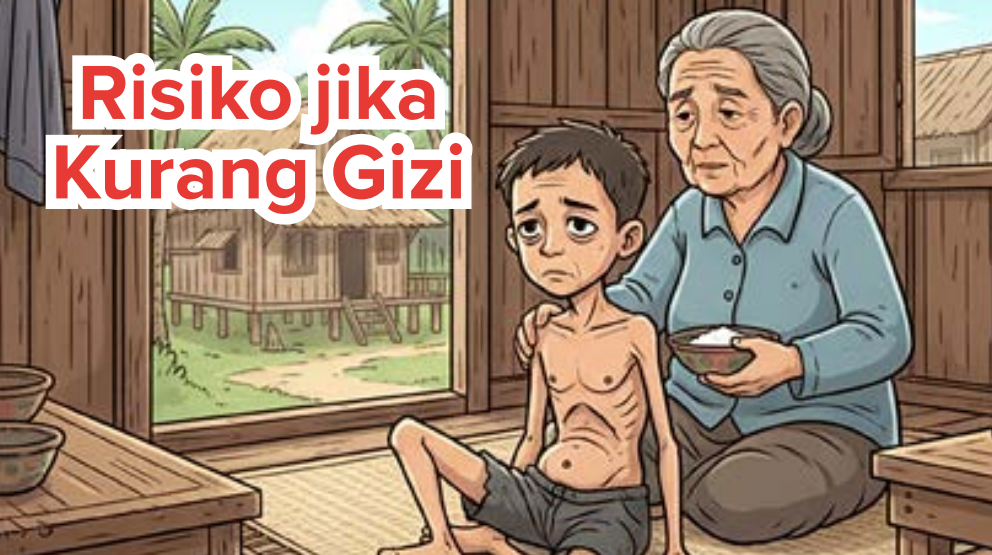 Ilustrasi anak berisiko stunting akibat kurang gizi. Dinas Kesehatan Kota Malang mencatat ribuan anak masih terancam gangguan pertumbuhan.