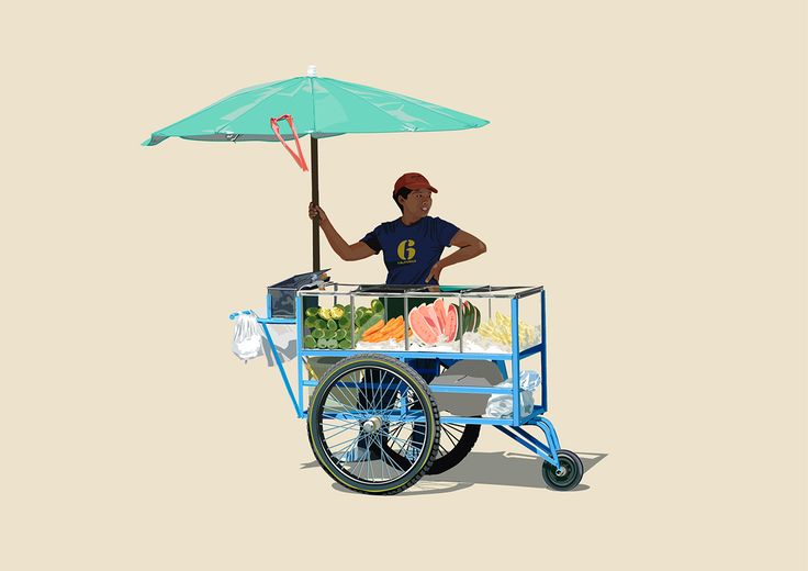 Ilustrasi pedagang kaki lima.