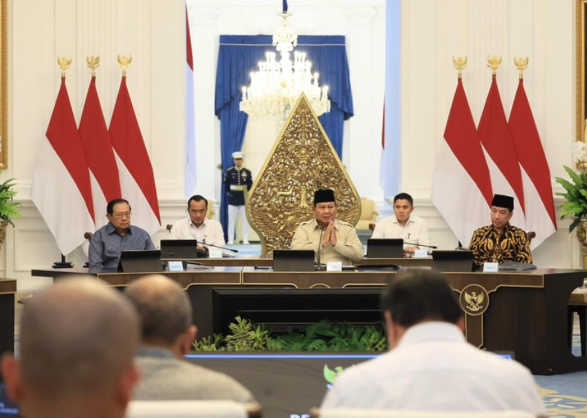 Presiden Prabowo Subianto dalam pertemuan dengan para tokoh bangsa pada Selasa (3/3). (prabowo)