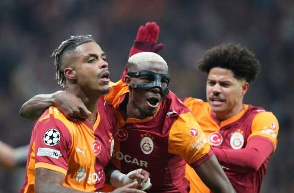 TRIO MAUT: Lemina, Osimhen, dan Sara yang jadi motor Galatasaray dini hari tadi (11/3).