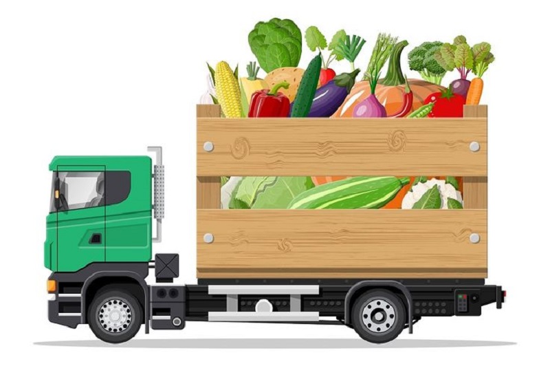 Ilustrasi truk pengangkut komoditas pangan.