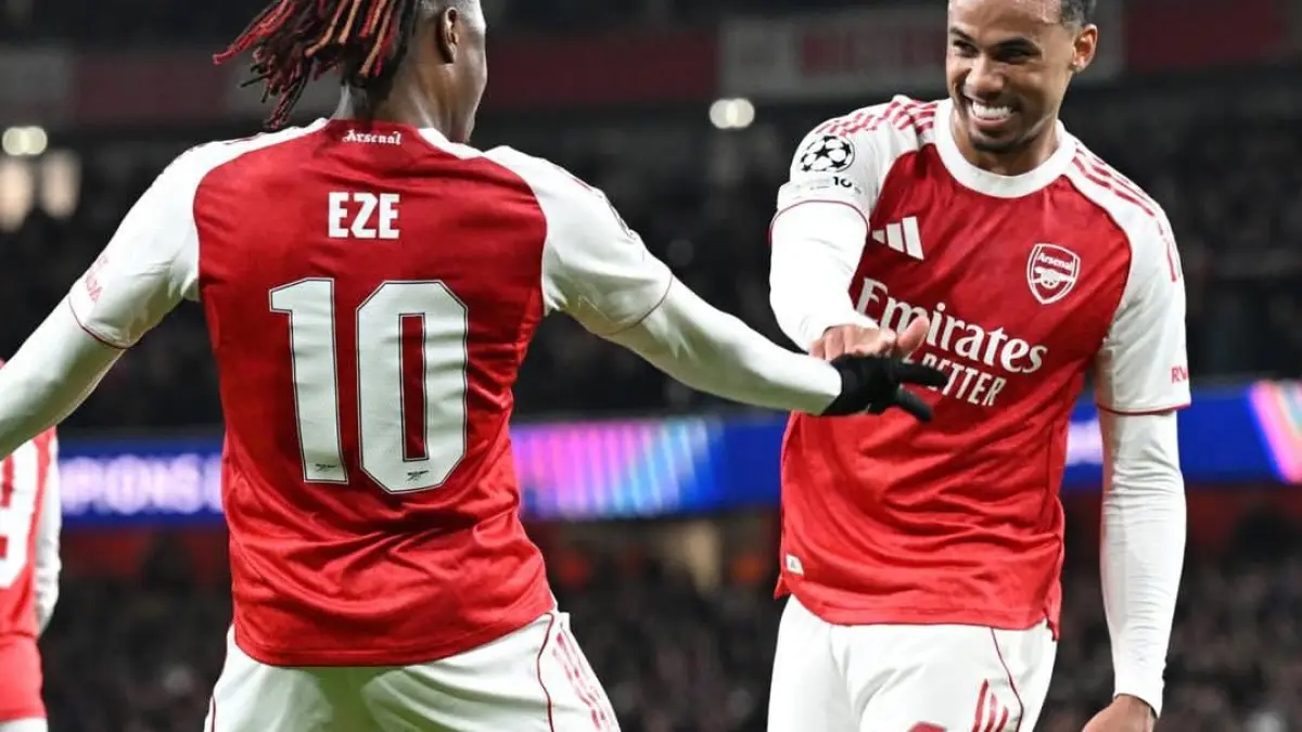 Selebrasi pemain Arsenal usai mengamankan kemenangan 2-0 atas Everton, yang semakin mengukuhkan posisi mereka di puncak klasemen dengan keunggulan 9 poin. (Instagram @arsenal)