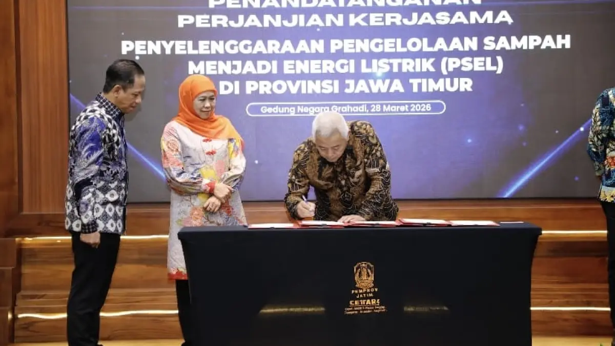 SINERGI: Penandatanganan Perjanjian Kerja Sama (PKS) program Pengelolaan Sampah menjadi Energi Listrik (PSEL) Aglomerasi Malang Raya.