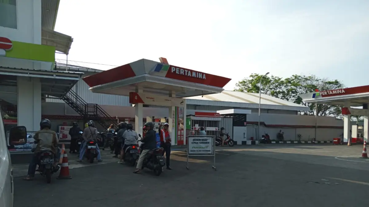 UPDATE BBM: Stok Pertalite di salah satu SPBU Malang sempat kosong. (Sumber: Satya Eka Pangestu)
