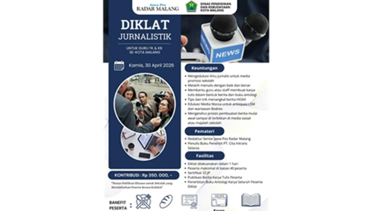 Dibuka! Pendaftararan Diklat Jurnalistik Guru KB dan TK Se-Kota Malang