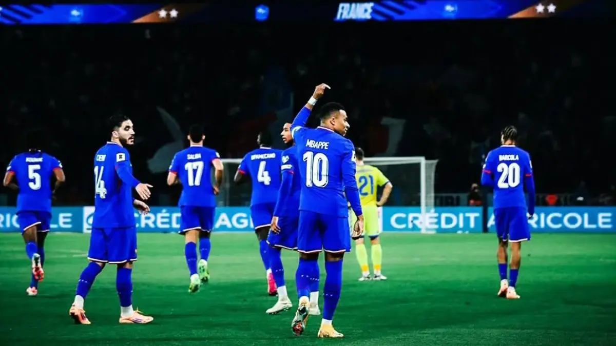 Momen kebersamaan pemain Timnas Prancis setelah mengamankan tiket ke Piala Dunia FIFA 2026 melalui babak kualifikasi. Meksiko menjadi salah satu tuan rumah serta menjadi tim pembuka yang akan berhadapan dengan Afrika Selatan. (Instagram @fifaworldcup)