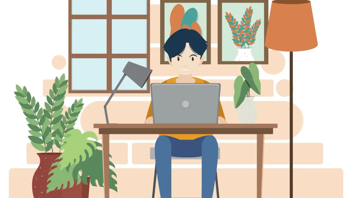 Ilustrasi work from home. (Freepik) 