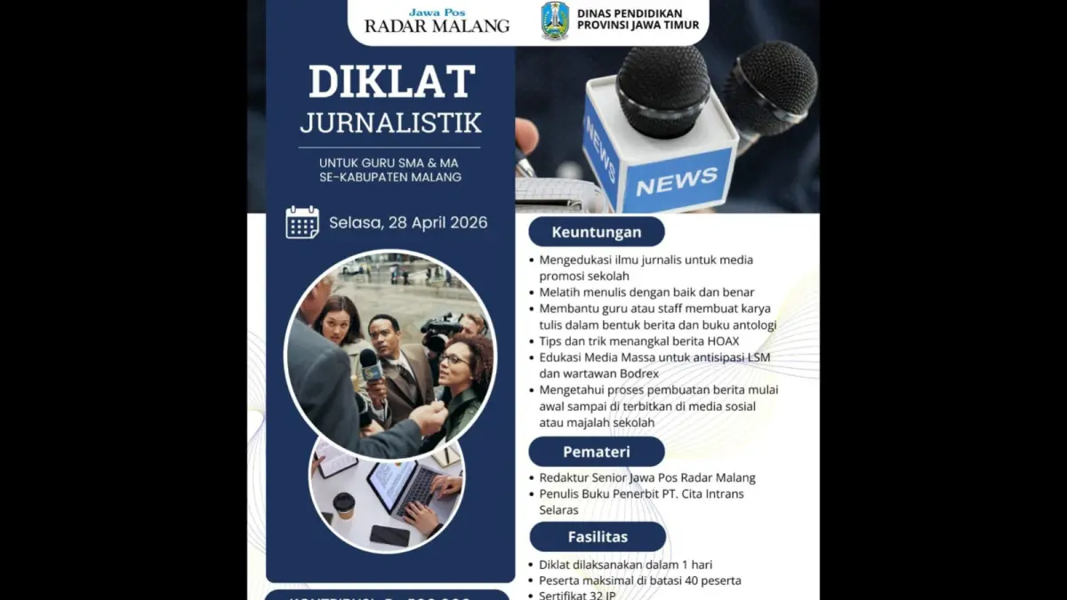 Diklat Jurnalistik Guru SMA/MA Se-Kabupaten Malang Jadi Momentum Penentuan Sikap