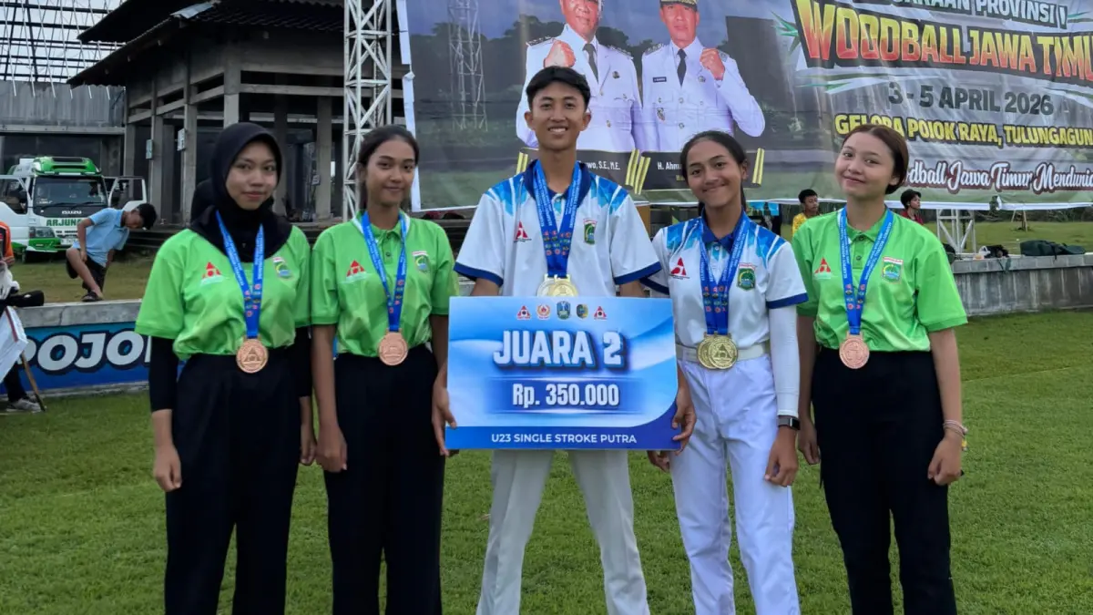 TERBAIK : Para pahlawan prestasi SMAN 1 Gondanglegi diajang Kejurprov Jatim 1 Woodball di Tulungagung pada 3-5 April, kemarin.
