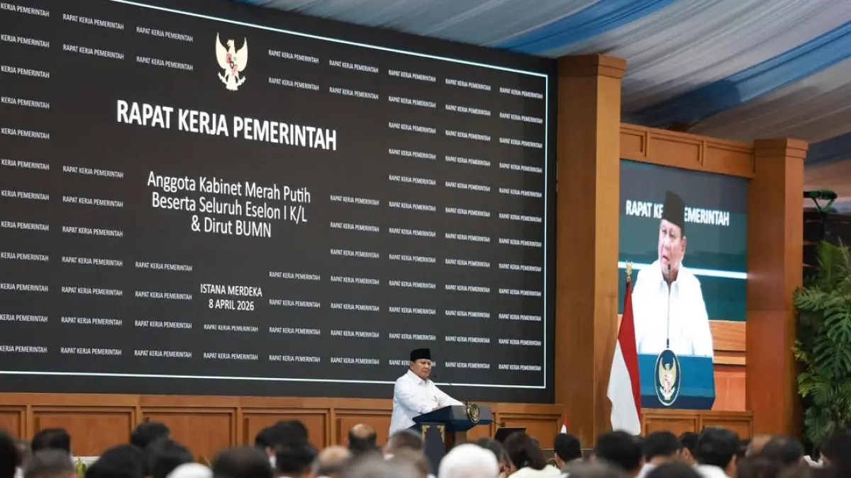 Presiden Prabowo dalam rapat kerja di Istana Kepresidenan RI, Jakarta. (presidenrepublikindonesia)
