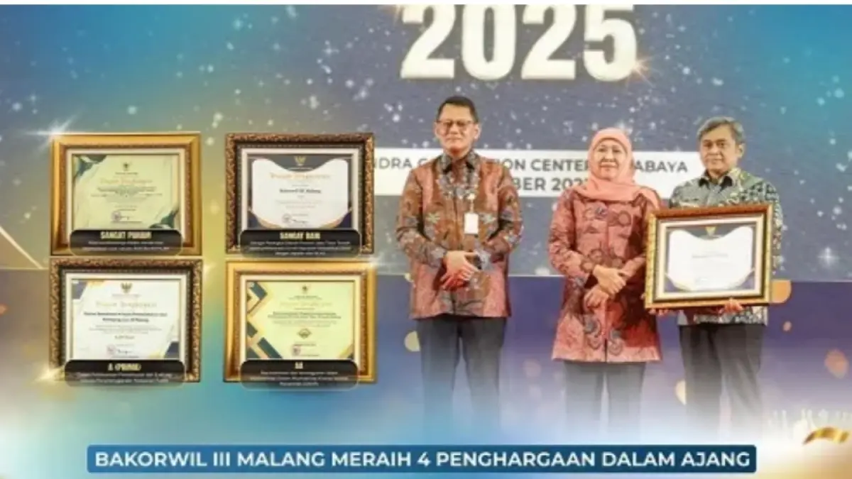 Bakorwil III Malang Borong Penghargaan 2025, Inovasi dan Tata Kelola Jadi Kunci