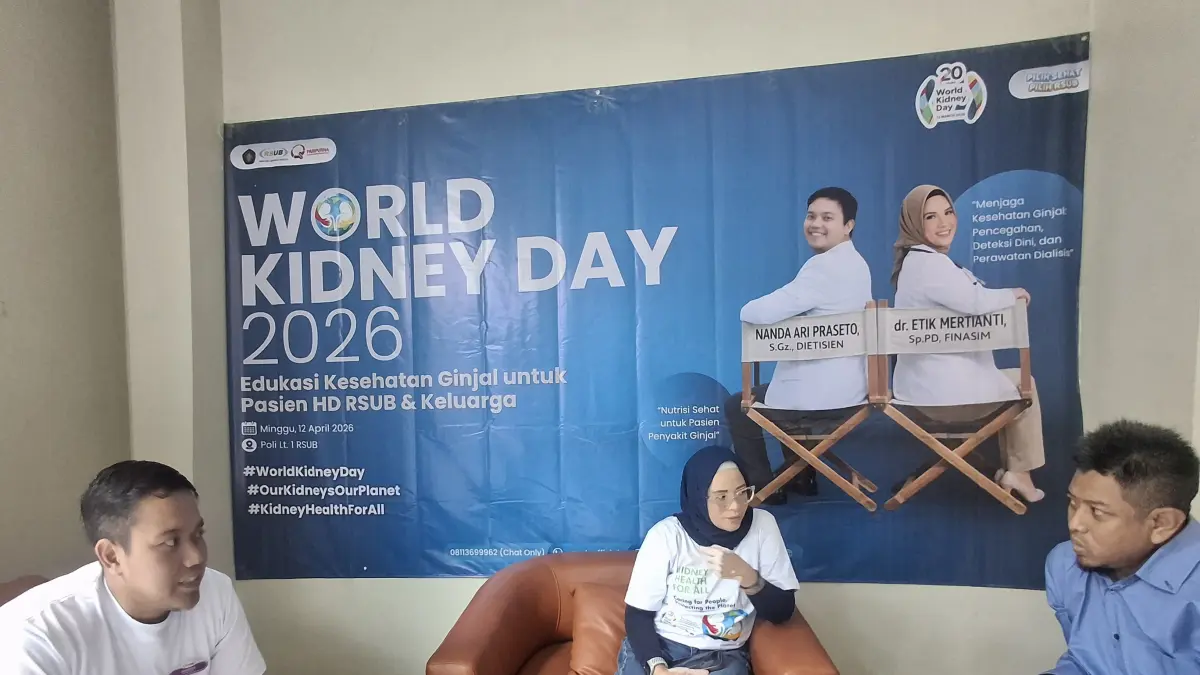 PEDULI: RS UB menggelar World Kidney Day 2026 pada Minggu (12/4).&nbsp;Nabila Amelia / Radar Malang