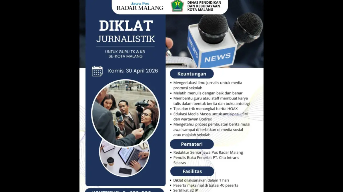 Buruan Daftar Diklat Jurnalistik Guru KB dan TK