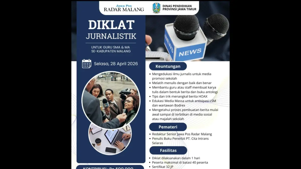 Daftar Diklat Jurnalistik, Guru SMA/MA Kabupaten Malang Antusias Membuat Buku
