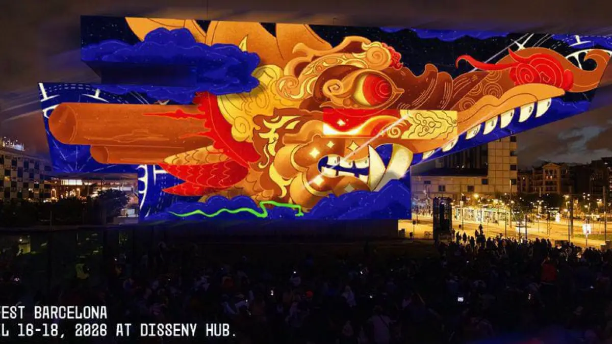 MEMUKAU: Karya ilustrasi Caplokan yang dipamerkan di pameran internasional OFFFest Barcelona pada 16-18 April 2026 lalu.&nbsp;
