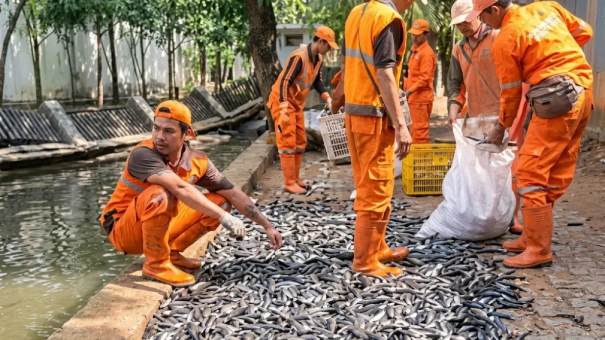 PPSU bergerak musnahkan ikan sapu-sapu yang membeludak. (Sumber: Istimewa)