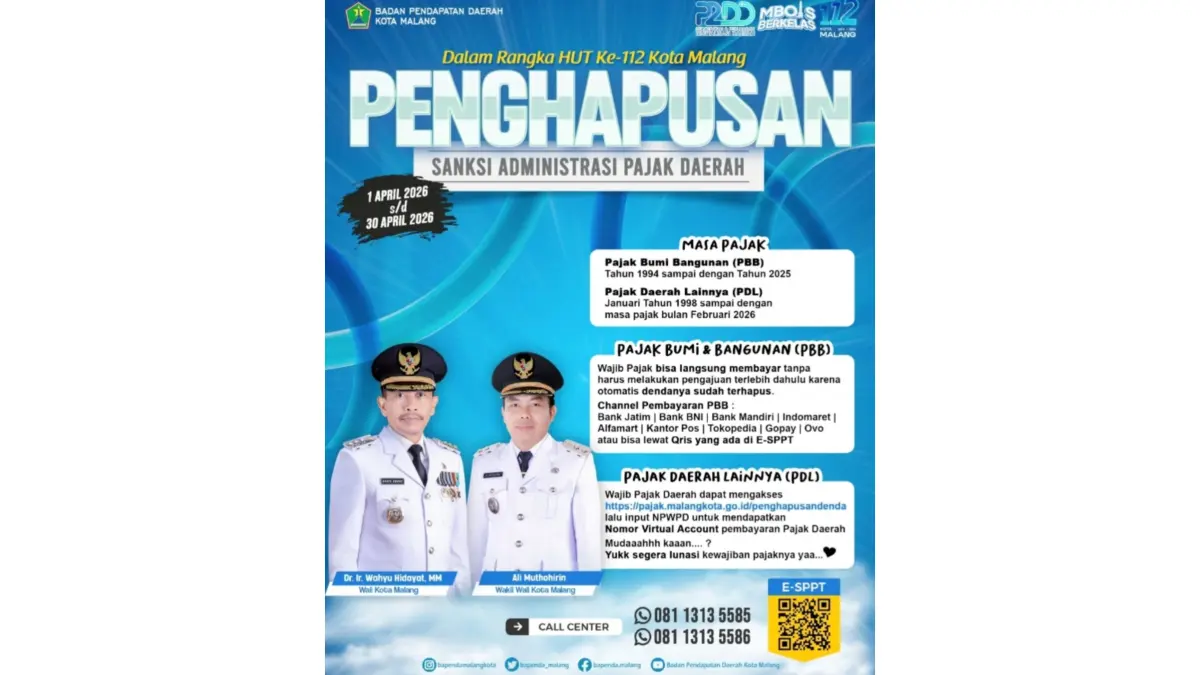 Program Bebas Sanksi Administrasi Pajak Daerah di Malang