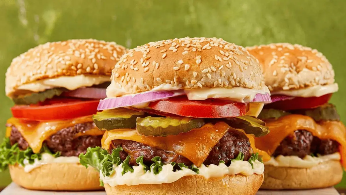 Burger dengan keju melimpah dan lapisan daging yang juicy. (Serious / Google)