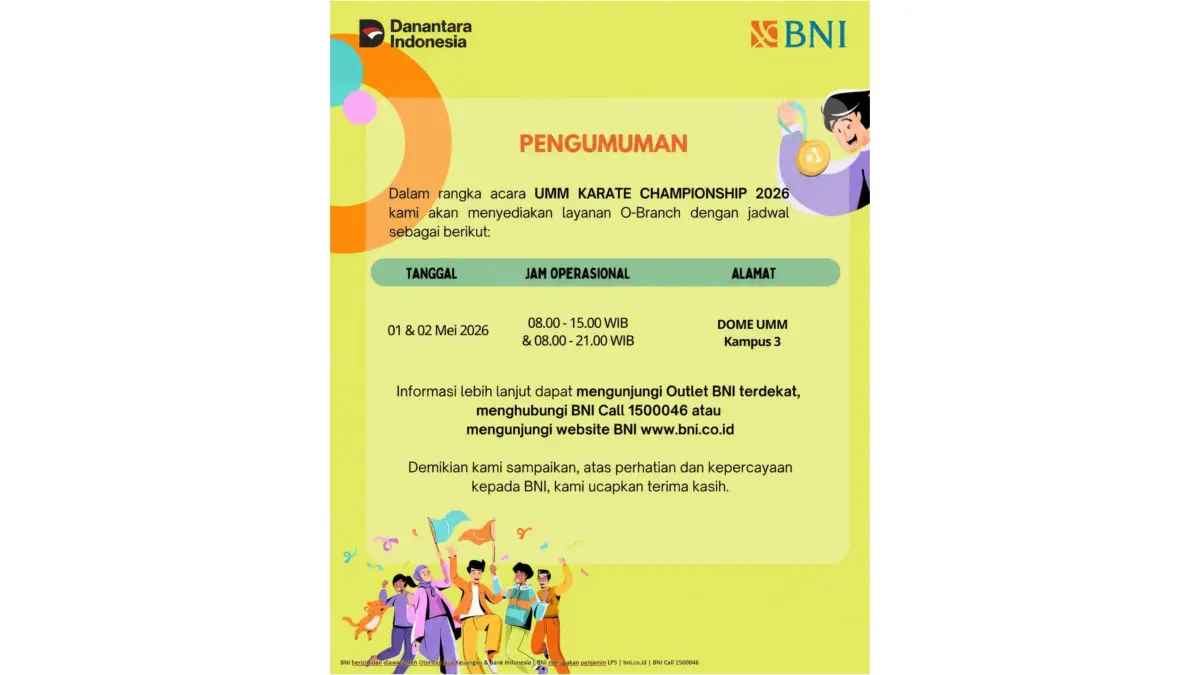 Layanan O-Branch BNI Hadir dalam UMM Karate Championship 2026