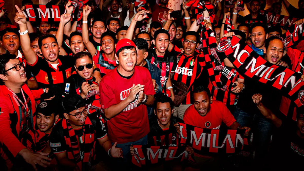 Milanisti Indonesia bersuka ria mendukung AC Milan beberapa waktu lalu. (Dokumen AC Milan)