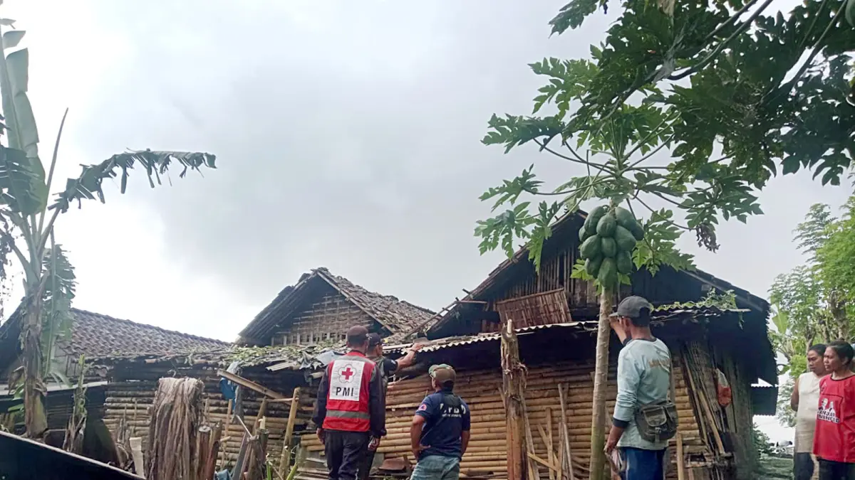 PASTIKAN NIHIL KORBAN: Petugas gabungan dari BPBD dan PMI Kabupaten Malang menuntaskan proses pembersihan terhadap pohon yang tumbang di Dusun Sukosari, Desa Poncokusumo, kemarin siang (2/5). (Pusdalops BPBD Kabupaten Malang for Radar Malang)