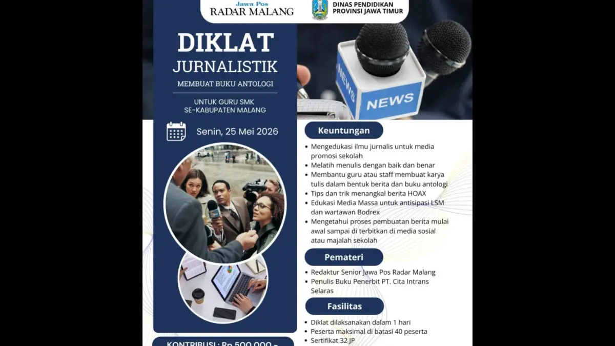 Pendaftaran Diklat Jurnalistik Guru SMK Se-Kabupaten Malang Sudah Dibuka