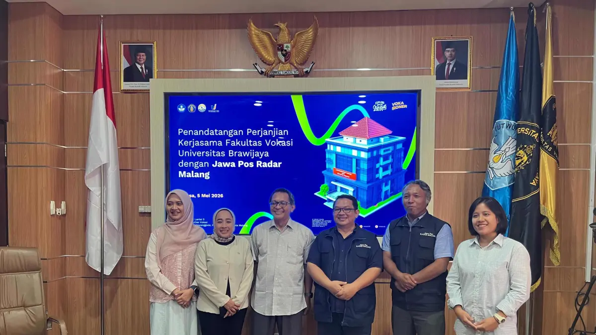 KOLABORASI: Fakultas Vokasi Universitas Brawijaya (UB) resmi menjalin kerja sama strategis dengan Jawa Pos Radar Malang.