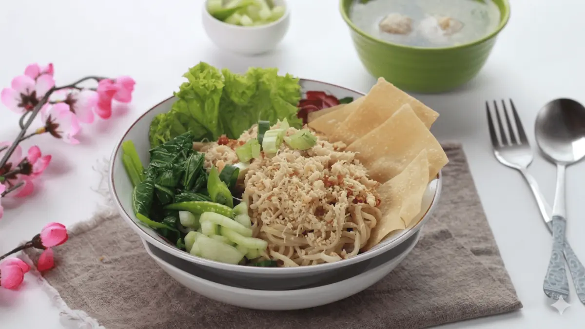 Sajian Cwie Mie yang lezat dengan taburan ayam suwir. (FinnaFood / Google)